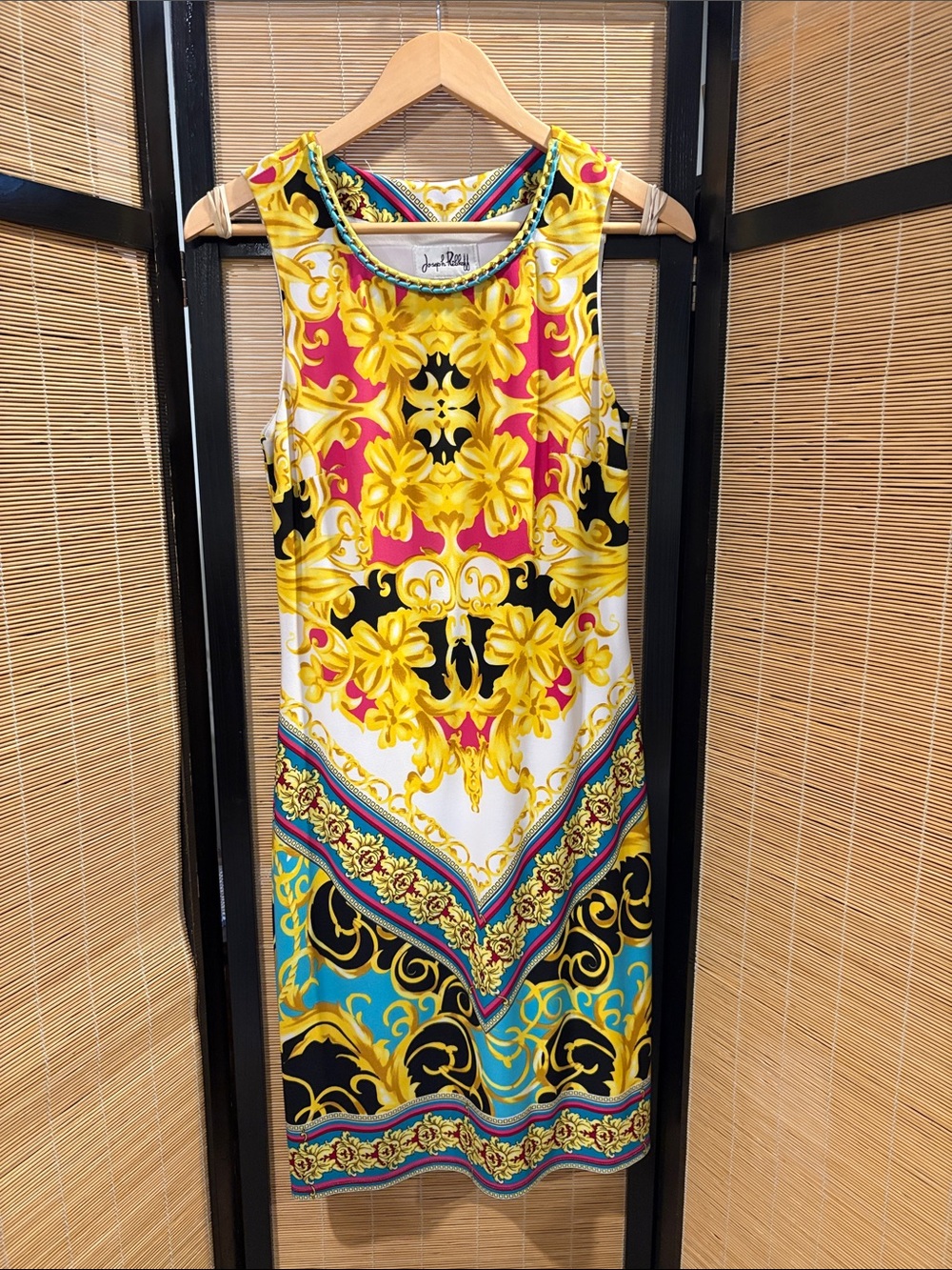 Joseph Ribkoff Yellow Multi-Print Sleeveless Shift Dress